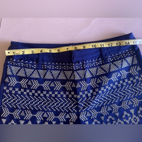 LUCY PARIS Navy Blue Cross Stitch Embroidered Shorts Sz L 42 poll on summer - Picture 11 of 14